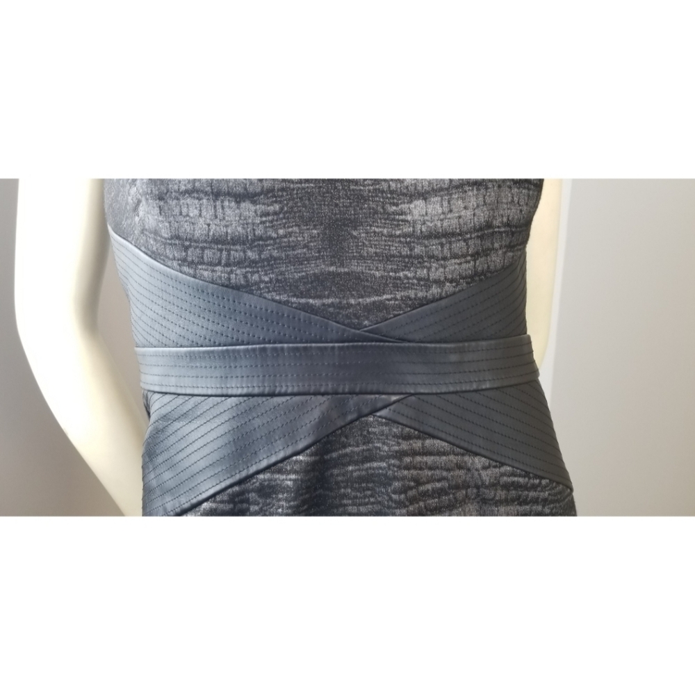 Ellen Tracy Black/Gray Vneck Cap Sleeves Dress, 6 - Picture 8 of 16